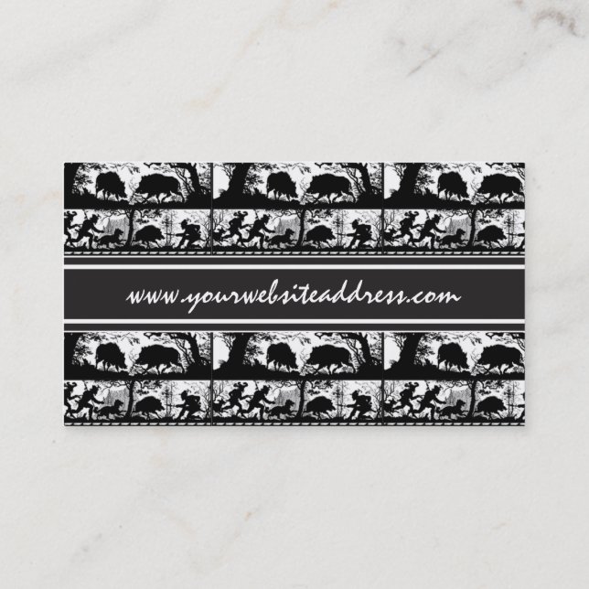 Carte De Visite Cerfs communs courants et verrat de scène (Dos)