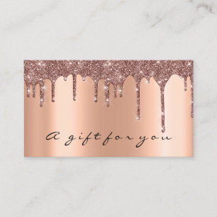 Carte De Visite Certificat-cadeau Rose Gold Metallic Elegant Drive