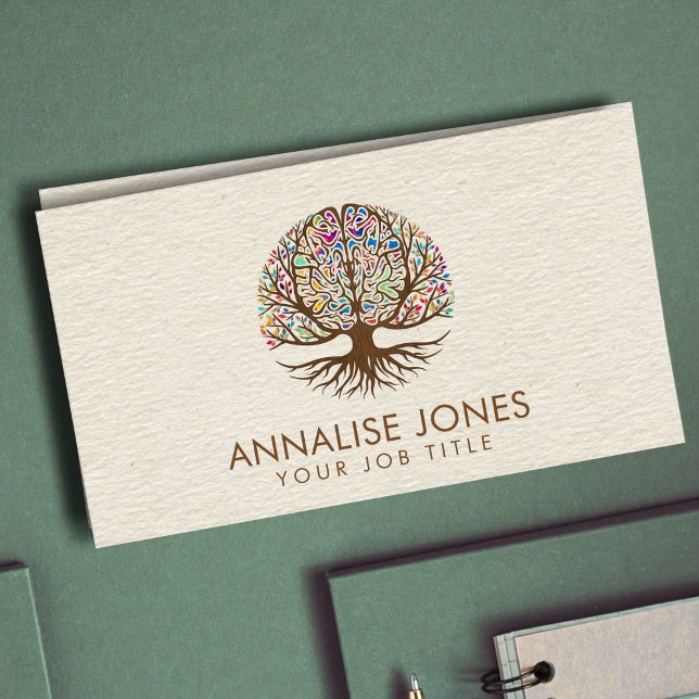 Carte De Visite Cerveau Arbre de vie - Feuilles colorés (Créateur téléchargé)