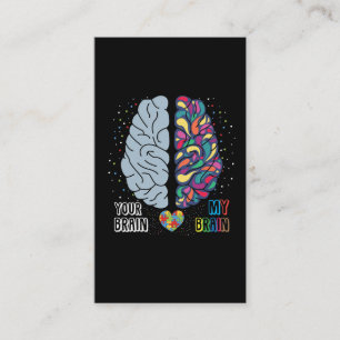 Carte De Visite Cerveau coloré autistique du coeur de la Sensibili
