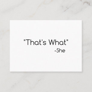 Carte De Visite C'est ce qu'elle a dit