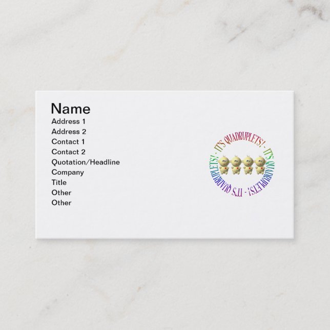 Carte De Visite C'est des quadruplets ! (Devant)