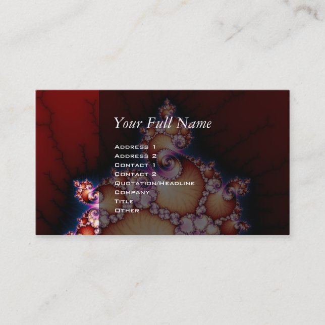 Carte De Visite C'Est Le Point - L'Art Fractal (Devant)