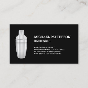 Carte De Visite Chaîne en métal de cocktail