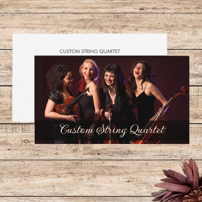 Carte De Visite Chaîne photo personnalisée Musicien Quatuor Blanc (Créateur téléchargé)