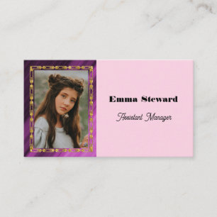 Carte De Visite Chaîne Plein et Or rose avec photo personnalisée