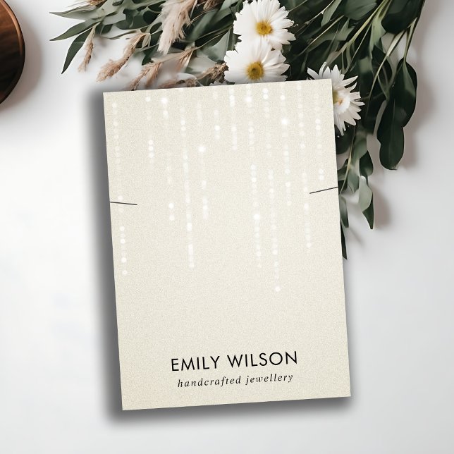 CARTE DE VISITE CHAÎNES DE LUMIÈRE BLANC PEARL AFFICHAGE DE LA BAN (Créateur téléchargé)