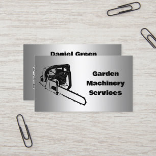 Carte De Visite Chainsaw Services Machine de jardin QR personnalis