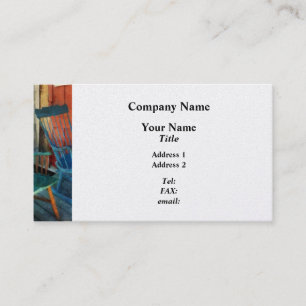 Carte De Visite Chaise bleue contre porte rouge - Finition Platine