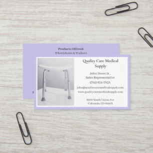 Carte De Visite Chaise de douche violet Équipement de soins Médica