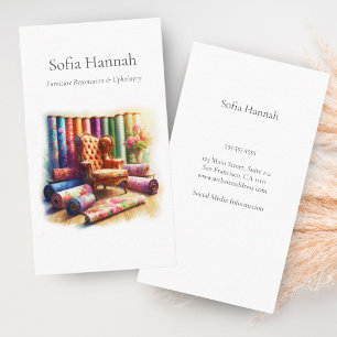 Carte De Visite Chaise Et Tissu D'Arrière, Restauration De Meubles