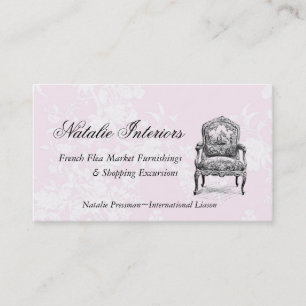 Carte De Visite Chaise française élégante de marché aux puces de