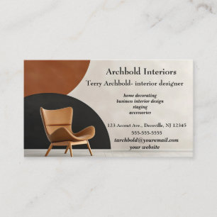 Carte De Visite Chaise modifiable Concepteur d'intérieur