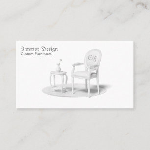 Carte De Visite Chaise Table Vase Tapis Rétro