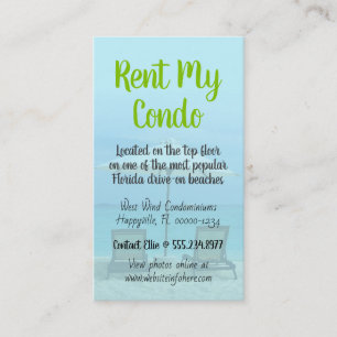 Carte De Visite Chaises de plage Coastal Condo Home Location