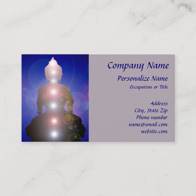Carte De Visite Chakra Healing Light Yoga Medina Zen Bouddha (Devant)