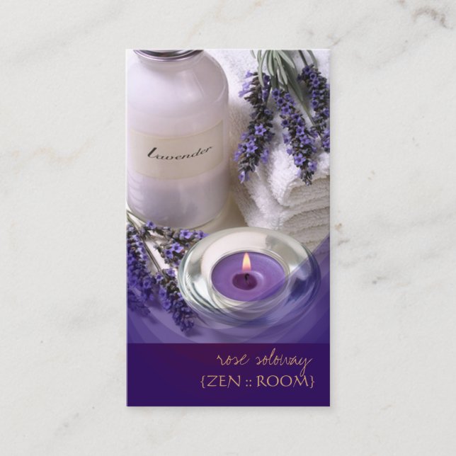 Carte De Visite Chambre zen/Lavande/carte de visite violet (Devant)