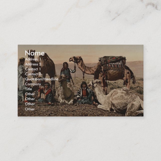 Carte De Visite Chameaux s'arrêtant dans le désert, cru pH de la (Devant)