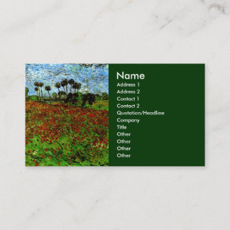 Carte De Visite Champ avec des pavots (F636) Van Gogh Art