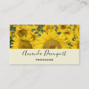 Carte De Visite Champ jaune de tournesols photo