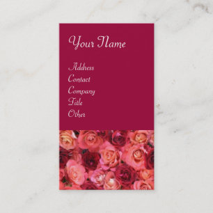 Carte De Visite CHAMP rose, rouge vif rose rouge vif