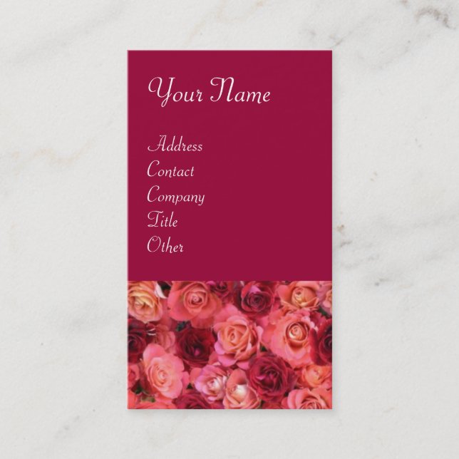 Carte De Visite CHAMP rose, rouge vif rose rouge vif (Devant)