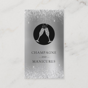 Carte De Visite Champagne et manucures Parties scintillant à huile