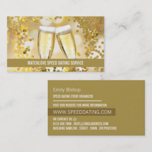 Carte De Visite Champagne Flutes, Speed Dating Event Organisateur