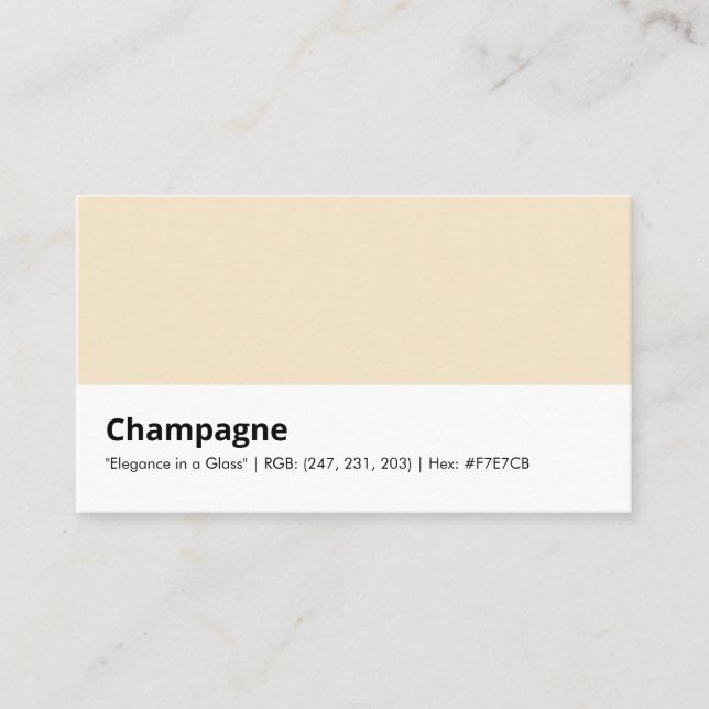 Carte De Visite Champagne | "L'élégance dans un verre" (Devant)