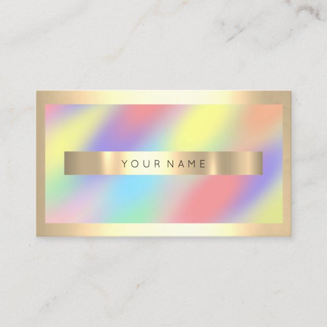 Carte De Visite Champaign Gold Frame Holographe Ombre Luxury VIP (Devant)