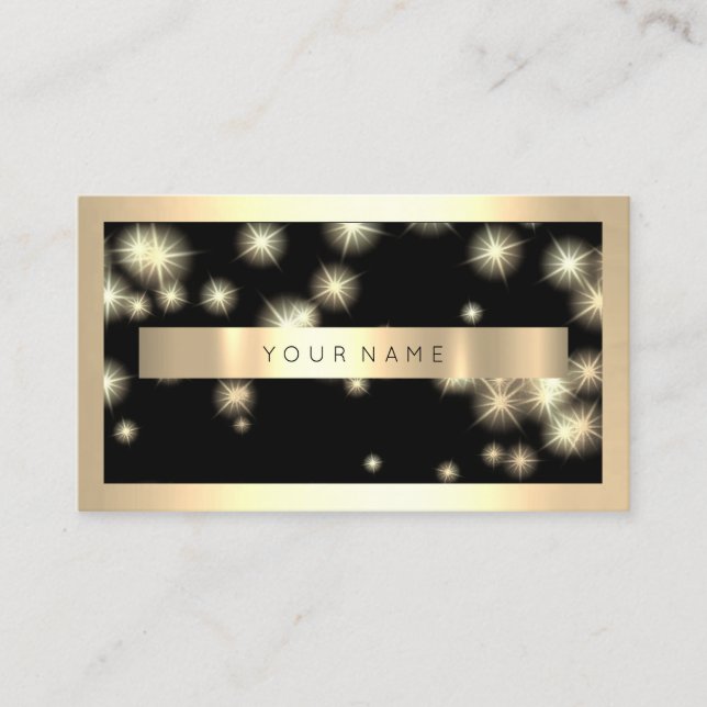 Carte De Visite Champaign Gold Frame Metallic Black Luxury VIP (Devant)