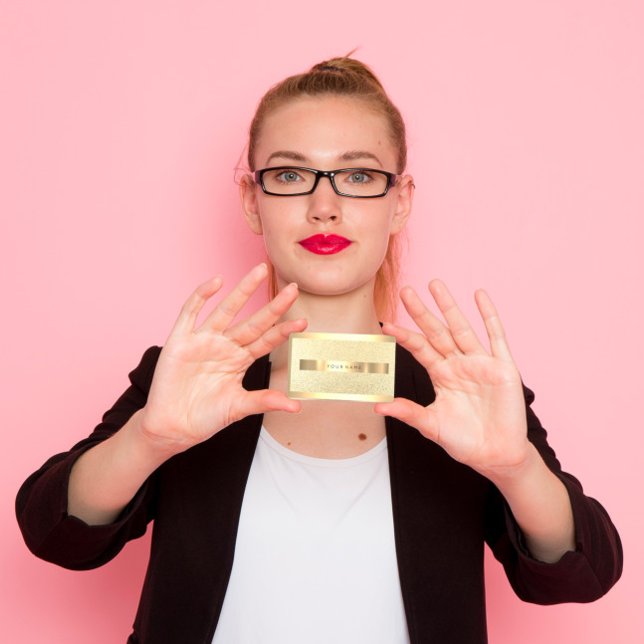 Carte De Visite Champaigne Or Cadre métallique Faux Look de luxe (Créateur téléchargé)