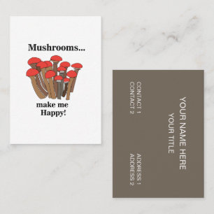 Carte De Visite Champignons Fungi Toadstool Champignons Rouges