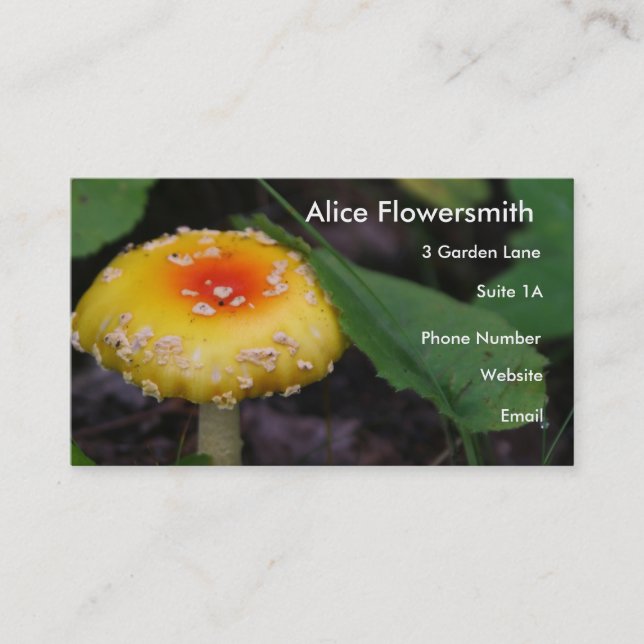 Carte De Visite Champignons jaunes Extraordinaires (Devant)