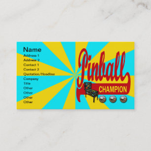 Carte De Visite Champion de flipper