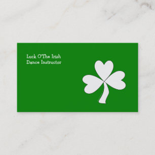 Carte De Visite Chance irlandaise du jour de St Patrick blanc de