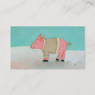 Carte De Visite Chandail chaud de porc d'art d'hiver de scène