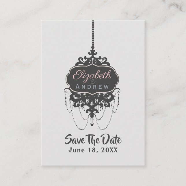 Carte De Visite Chandelier Chic (Changer de couleur) - (Devant)