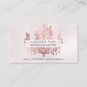 Carte De Visite Chandelier en or rose PixDezines