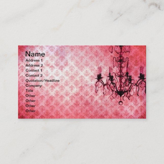 Carte De Visite Chandelier en papier peint Grunge, Arrière - plan  (Devant)