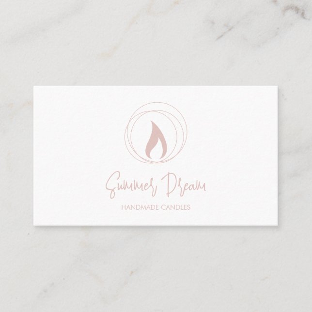 Carte De Visite Chandelière moderne Blush Pink Minimal Candlemaker (Devant)