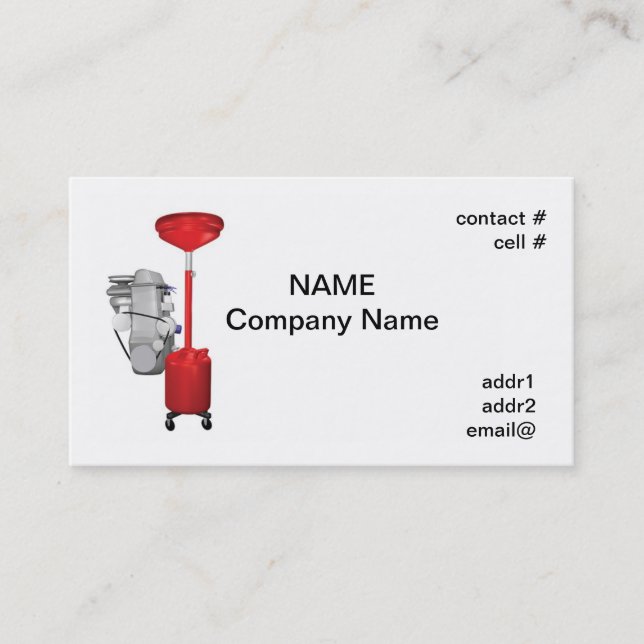 Carte De Visite changement d'huile à moteur (Devant)