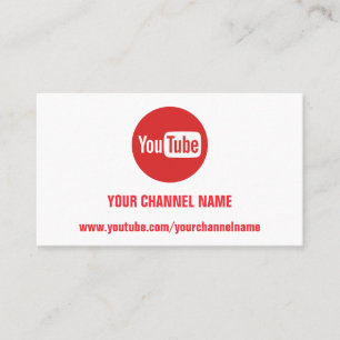 CARTE DE VISITE CHANNEAU YOUTUBER LOGO QR CODE RED LOGO WHITE