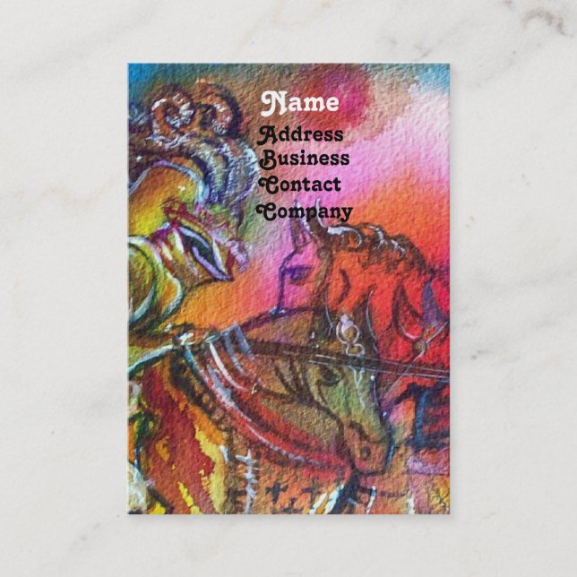 CARTE DE VISITE CHANSON DE ROLAND/ COMBAT DES CHEVALIERS EN TOURNO (Devant)