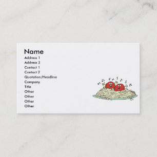Carte De Visite chant des boulettes de viande sur spaghetti