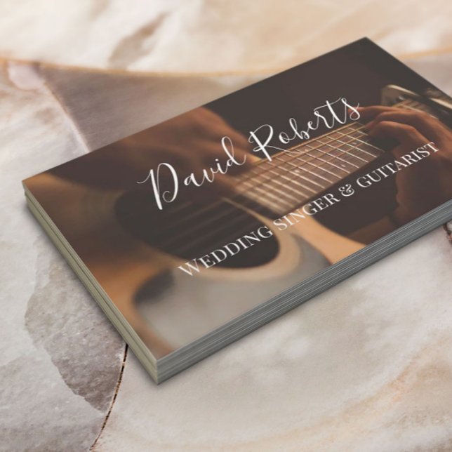 Carte De Visite Chanteur mariage et typographie guitariste (Créateur téléchargé)
