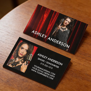Carte De Visite Chanteur musicien 2 Photo Promo