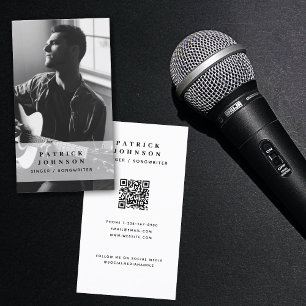 Carte De Visite Chanteur musicien auteur de l'chanson Photo QR Cod