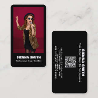Carte De Visite Chanteur professionnel personnalisé QR