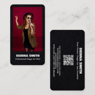 Carte De Visite Chanteur professionnel personnalisé QR Premium